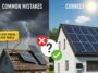 A graphic contrasting a solar mistake (storm) with the correct, safe solar installation.